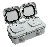 TPS201 - Switched Socket, Electrical, Outdoor, 2 Gang - TIMEGUARD