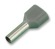 9037530000 - Wire Ferrule, Twin Entry, Twin Wire, 12 AWG, 4 mm², 12 mm, Grey - WEIDMULLER