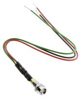 606-2415-130F - INDICATOR, LED PANEL MOUNT, RED/GREEN, 12V - DIALIGHT