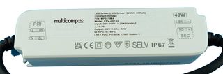 MP011864 - LED Driver, LED Lighting, 40 W, 24 V, 1.67 A, Constant Voltage, 220 VAC - MULTICOMP PRO