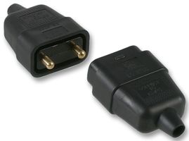 PELB1584 - CONNECTOR RUBBER 10A 2 PIN BLACK - PRO ELEC