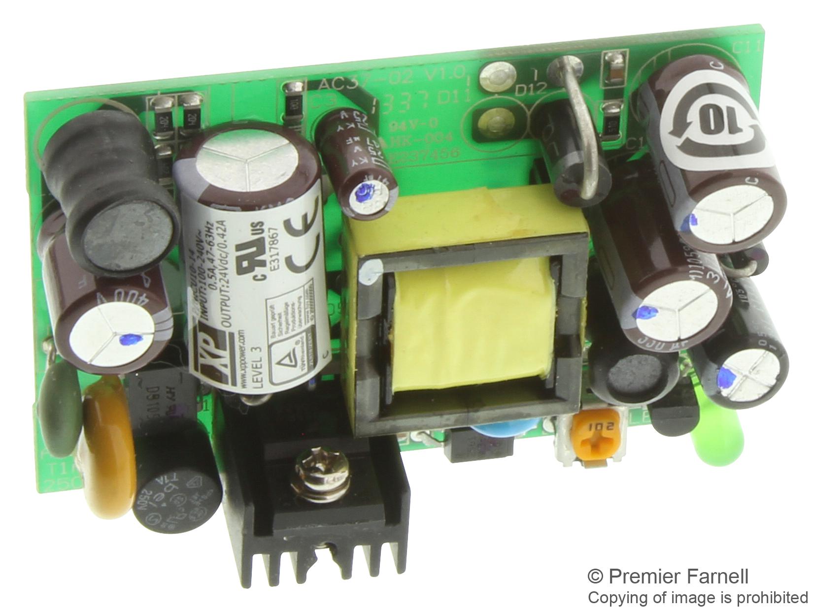 CU10-14 PSU, OPEN PCB, 10W, 24V XP POWER