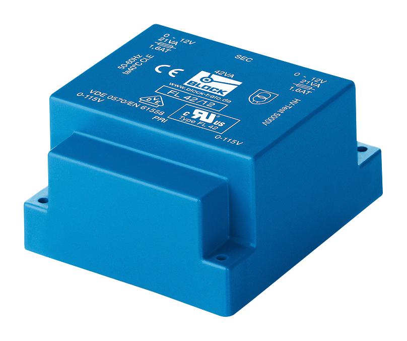 FL52/12 TRANSFORMER, 52VA, 2 X 12V BLOCK