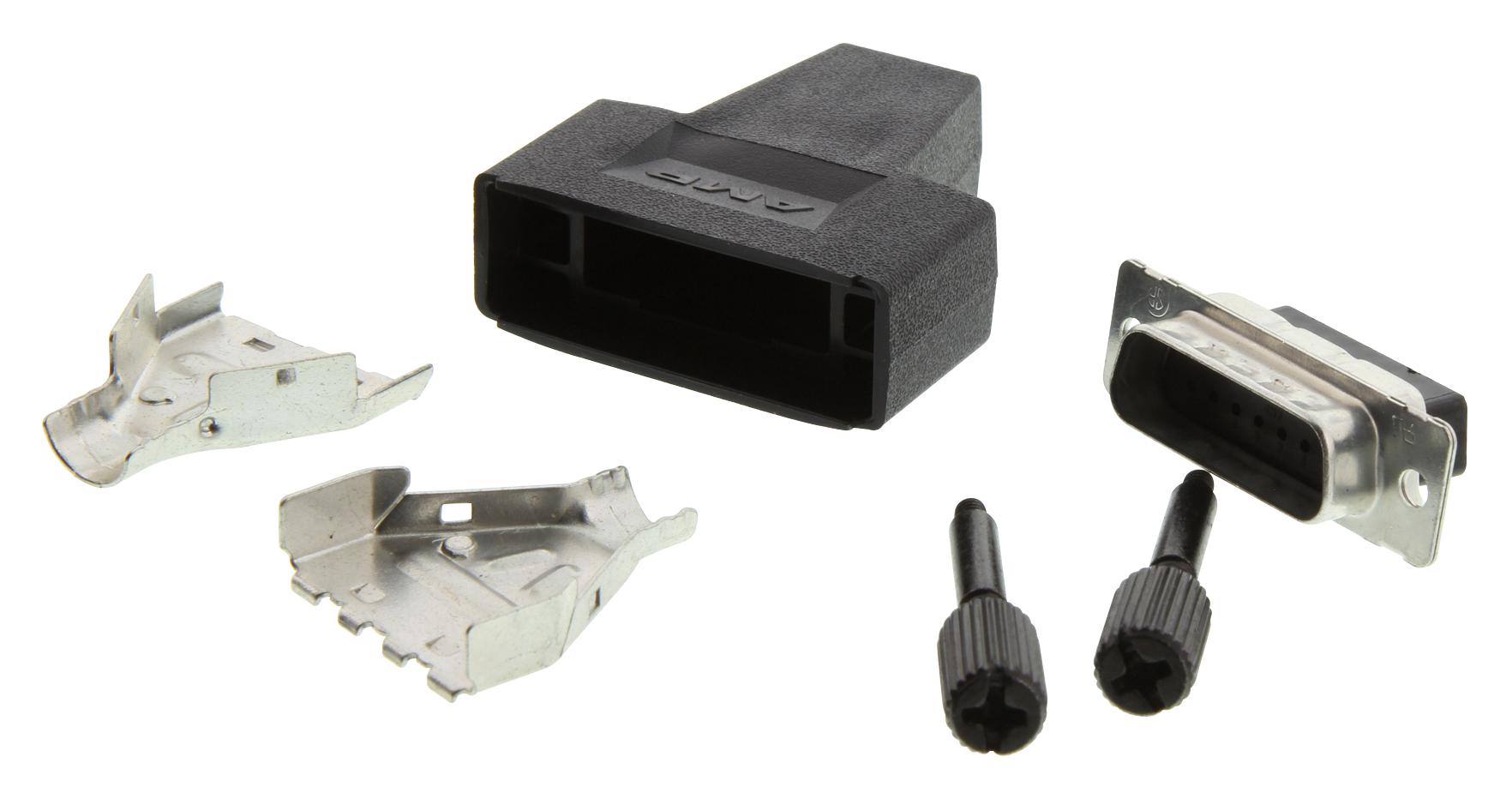 1658657-1 PLUG & BACKSHELL, D, 15WAY AMP - TE CONNECTIVITY