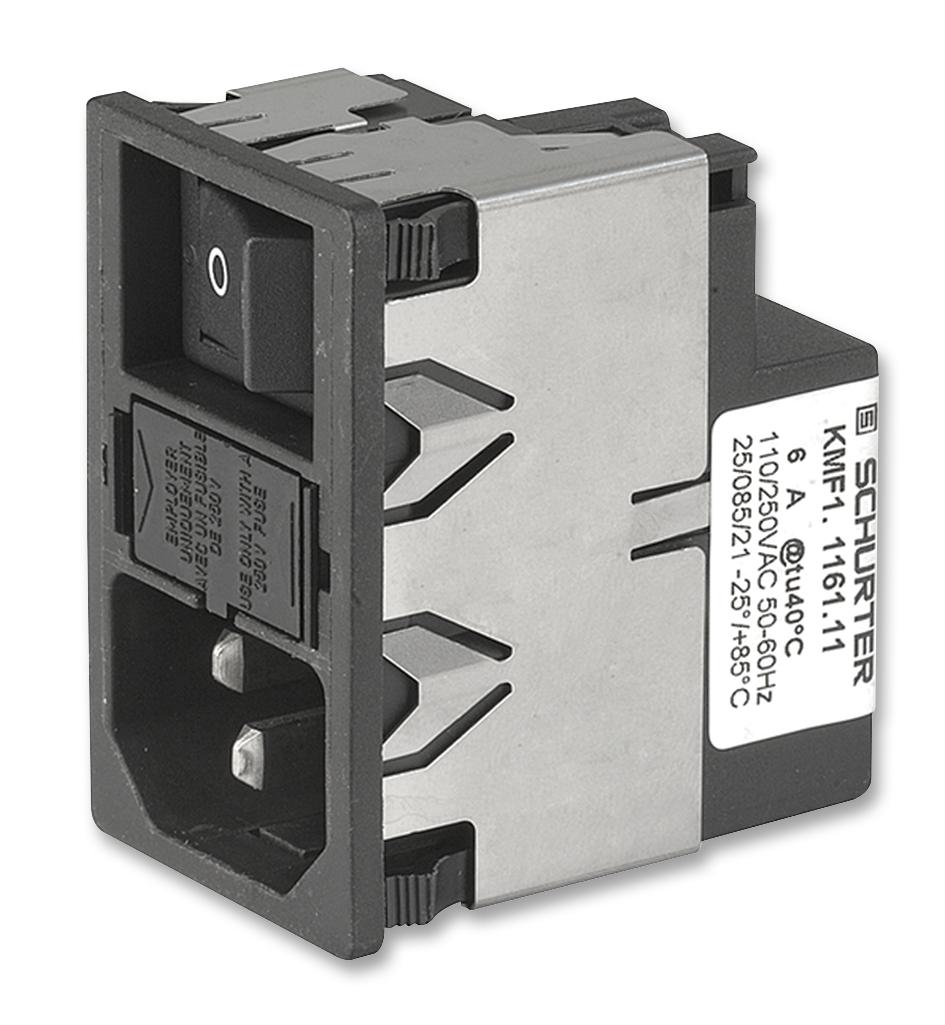 KMF1.1161.11 INLET MODULE, IEC, 6A, NO FUSE DRAWER SCHURTER