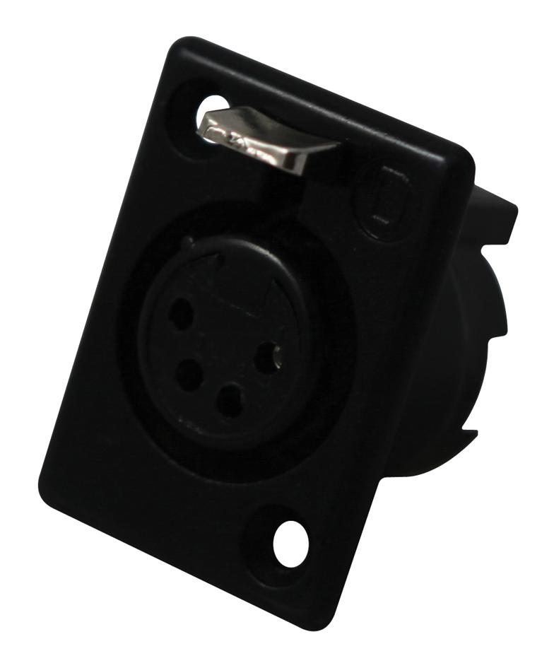 710-0400 SOCKET, XLR, PANEL, BLACK, 4POLE DELTRON COMPONENTS