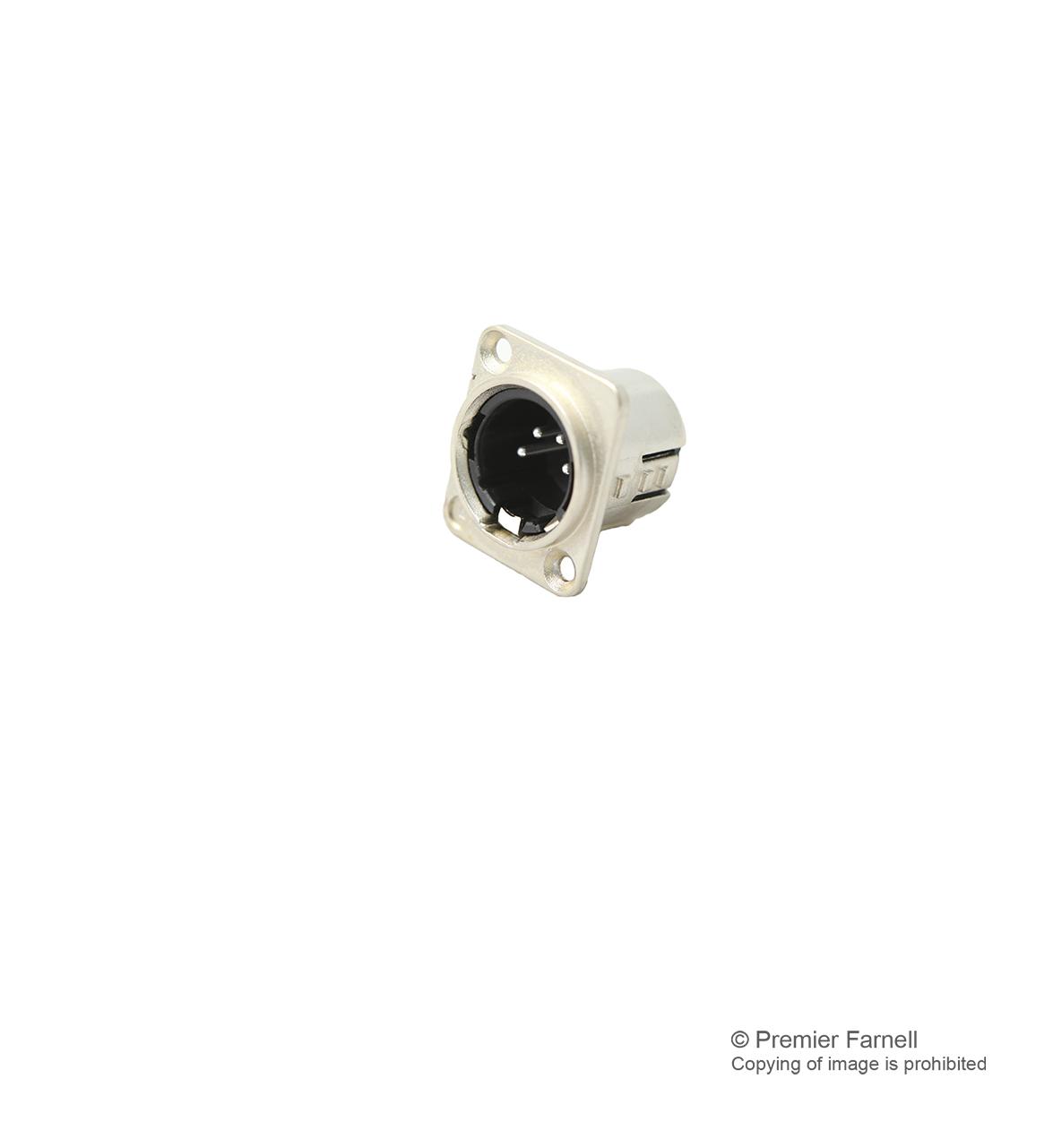 717-0400 PLUG, XLR, PANEL, NICKEL, 4POLE DELTRON COMPONENTS