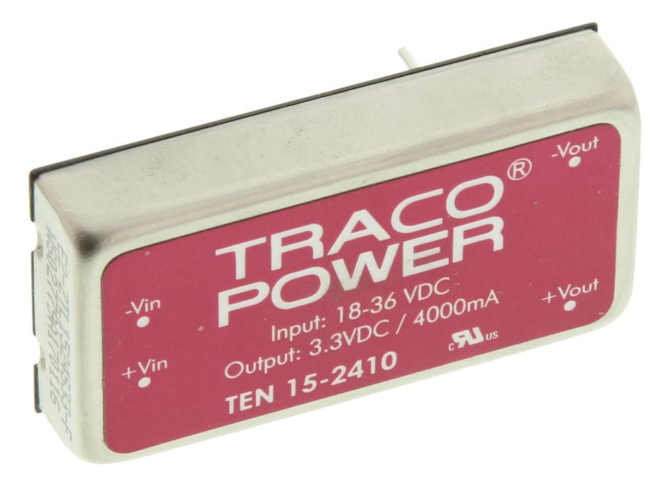 TEN 15-2410 CONVERTER, DC/DC, 15W, 3.3V TRACO POWER