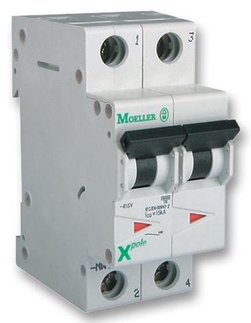 FAZ-D1/2 MINIATURE CKT BREAKER, 2P, 1A, 415VAC EATON MOELLER
