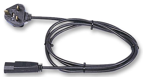 PE00032 POWER CORD, UK TO IEC, 2M, 5A, BLACK PRO ELEC