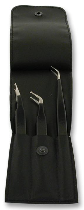 K3.SA.NE TWEEZER KIT, ESD, BLACK COATING IDEAL-TEK