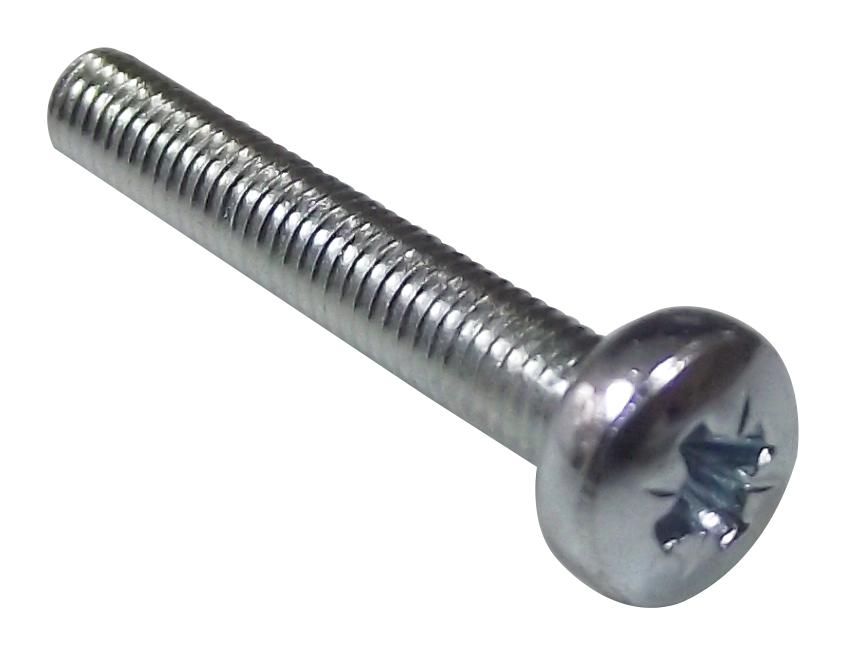 M6 40 PRSTMC Z100 SCREW, POZI PAN, STEEL, BZP, M6X40,PK100 TR FASTENINGS