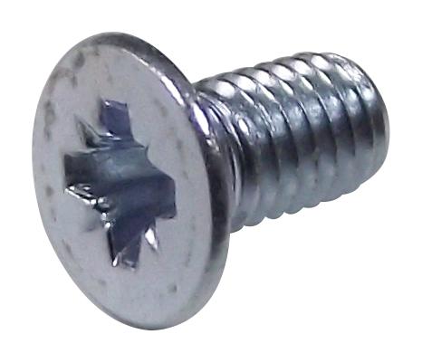 M3 6 KRSTMC Z100 SCREW, POZI, CSK, STEEL, BZP, M3X6,PK100 TR FASTENINGS