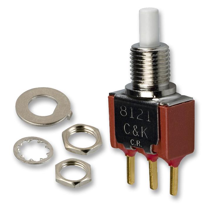 8125SHZBE SWITCH, SPDT, 0.4VA, 20V, PANEL, ON-MOM C&K COMPONENTS