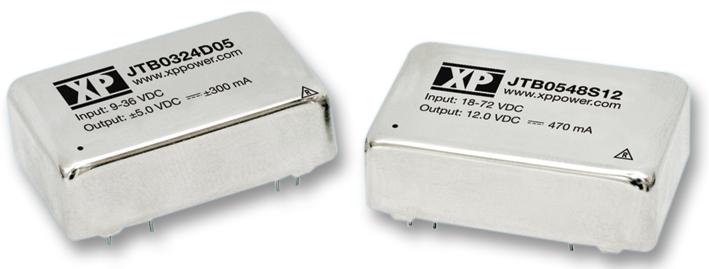 JTB0324D12 CONVERTER, DC/DC, 2O/P, 3W, 12V XP POWER