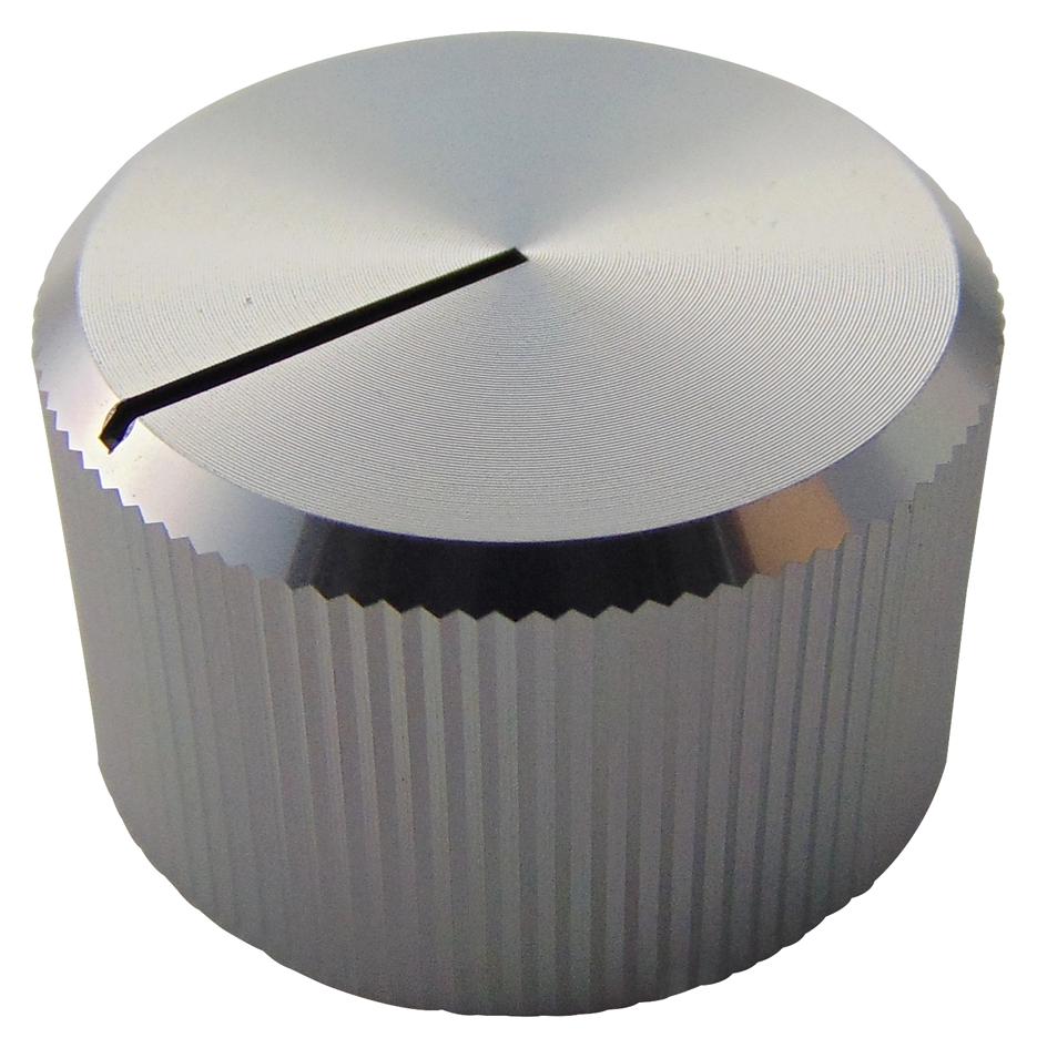 KB00005 KNOB, AL, 20MM, SILVER, 6.4MM SHAFT MULTICOMP