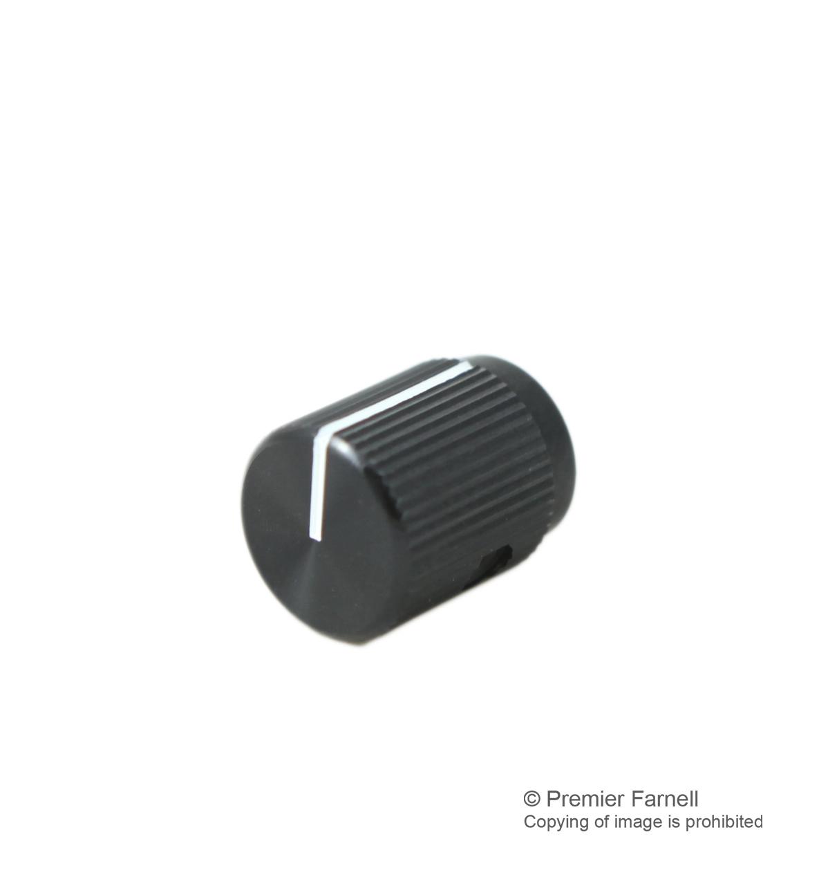 KB00017 KNOB, AL, 12.7MM, BLACK, 3.2MM MULTICOMP