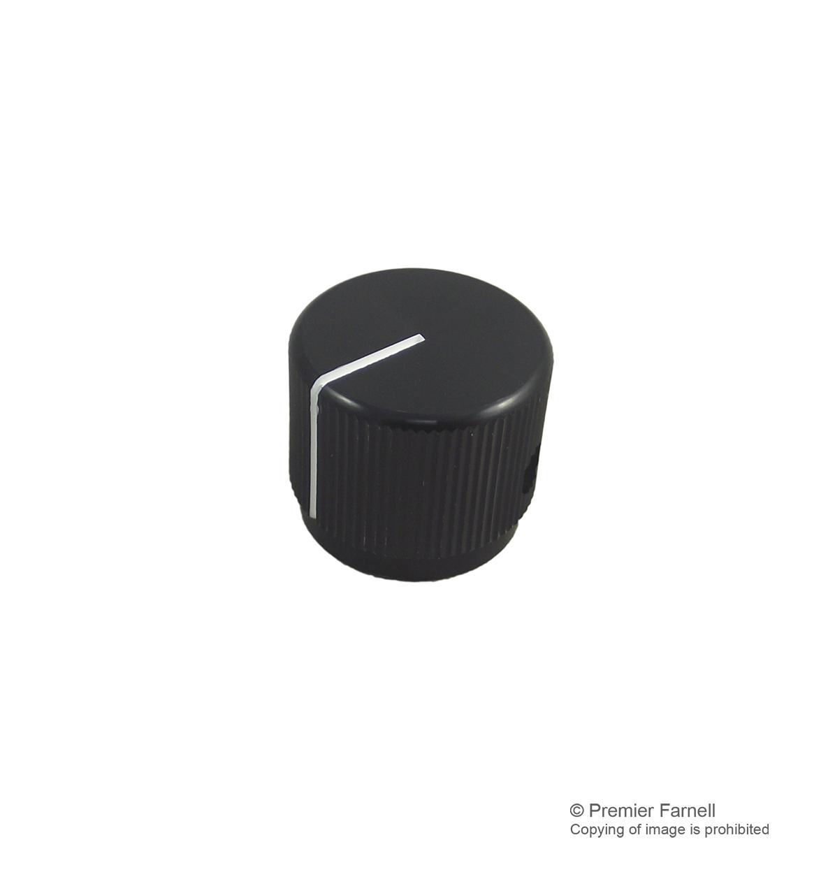 KB00021 KNOB, AL, 19MM, BLACK, 3.2MM SHAFT MULTICOMP
