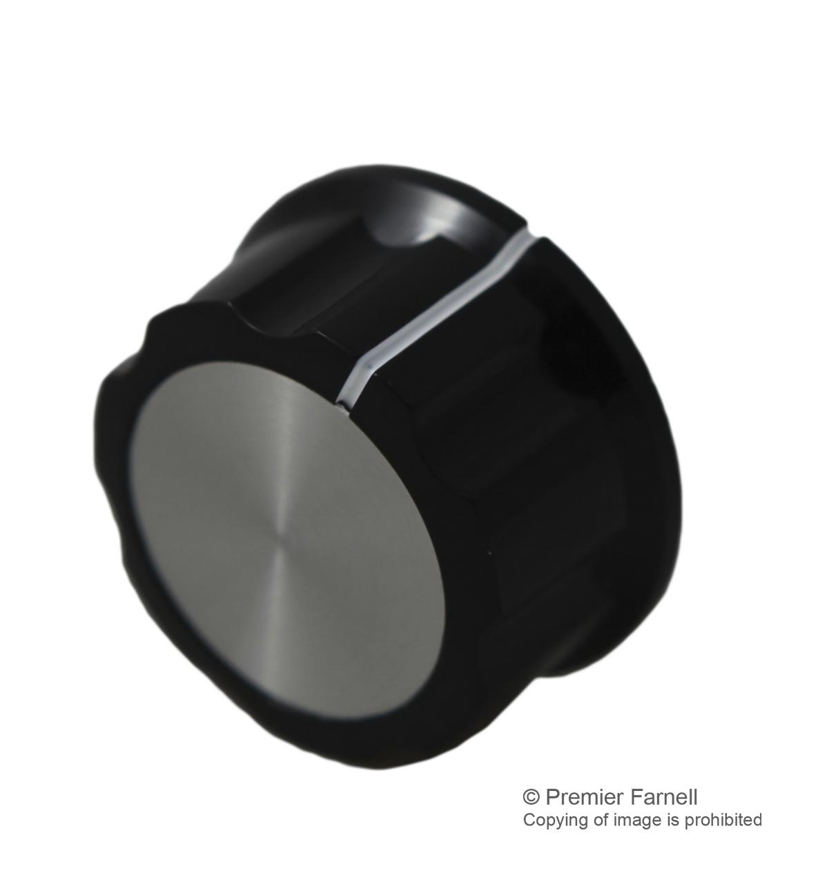 CF-X2-M-S(6.4)E KNOB, PLASTIC, 33MM, AL CAP MULTICOMP