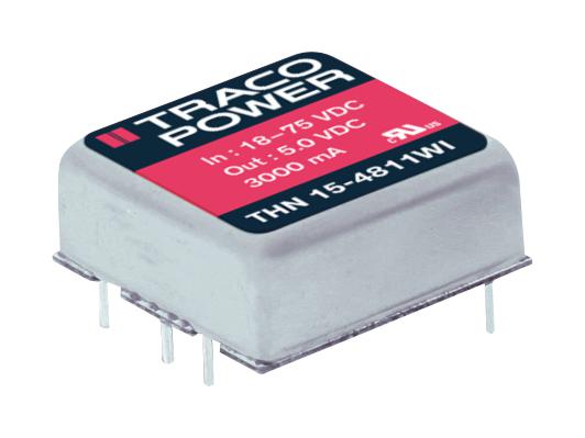 THN 15-4811WI DC/DC CONVERTER, 15W, 5V, 3A TRACO POWER