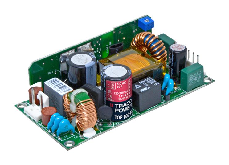 TOP 100-124 PSU, OPEN FRAME, 100W, 24V/4A TRACO POWER