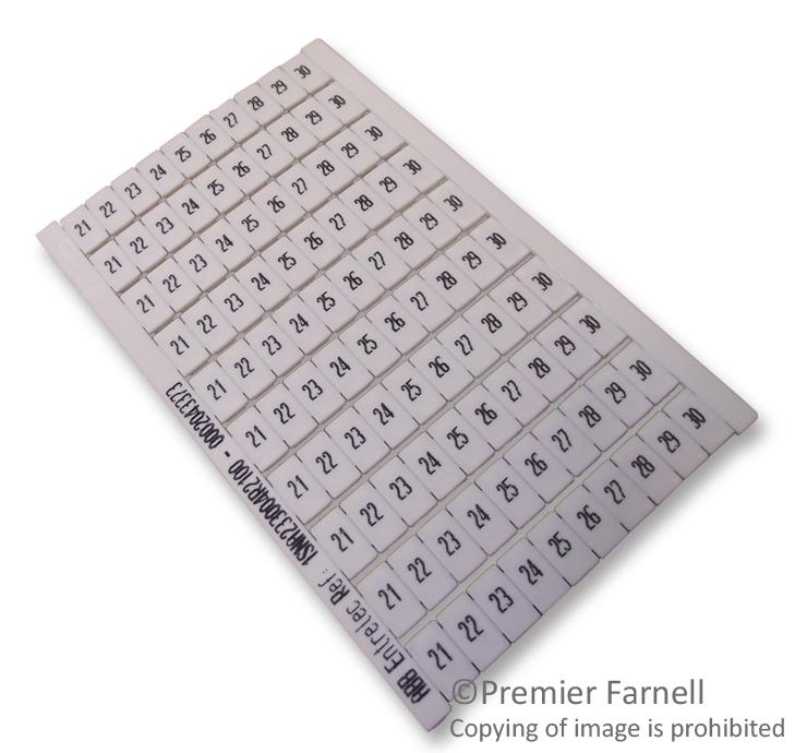 023300421 MARKER, 21-30, PK10 ENTRELEC - TE CONNECTIVITY