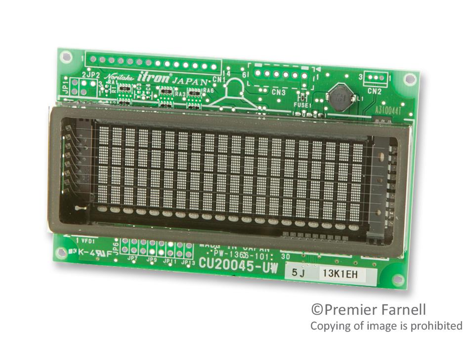 CU20045-UW5J VFD MODULE, 4X20, 5MM NORITAKE ITRON