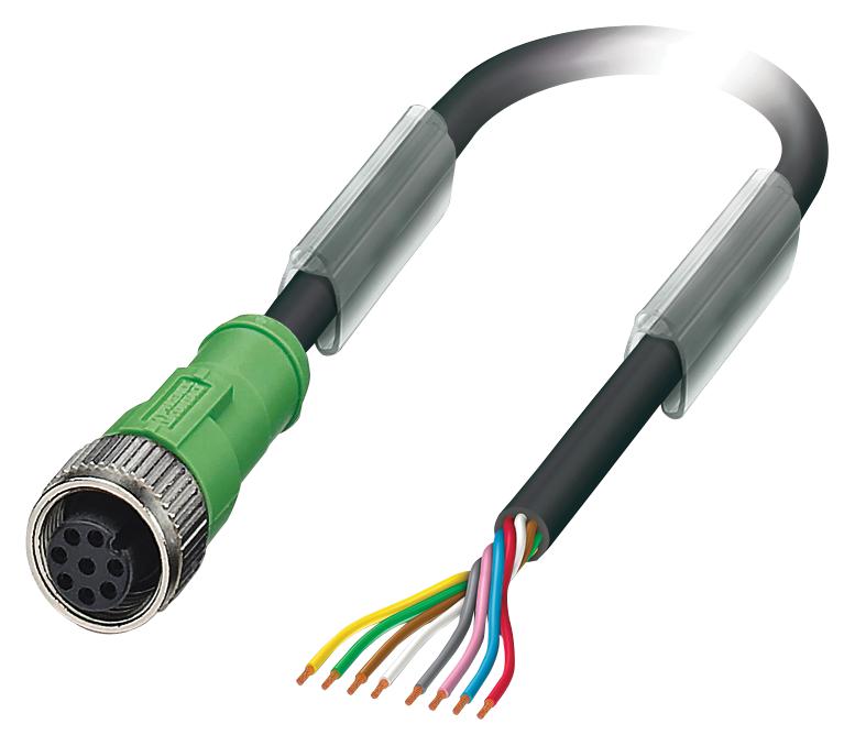 1522600 SENSOR CORD, 8P, M12 RCPT-FREE END, 3M PHOENIX CONTACT