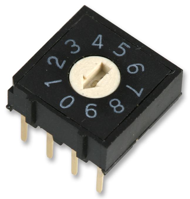 MCRH4AF-10R ROTARY CODED SWITCH, FLUSHED, 10POS, TH MULTICOMP PRO