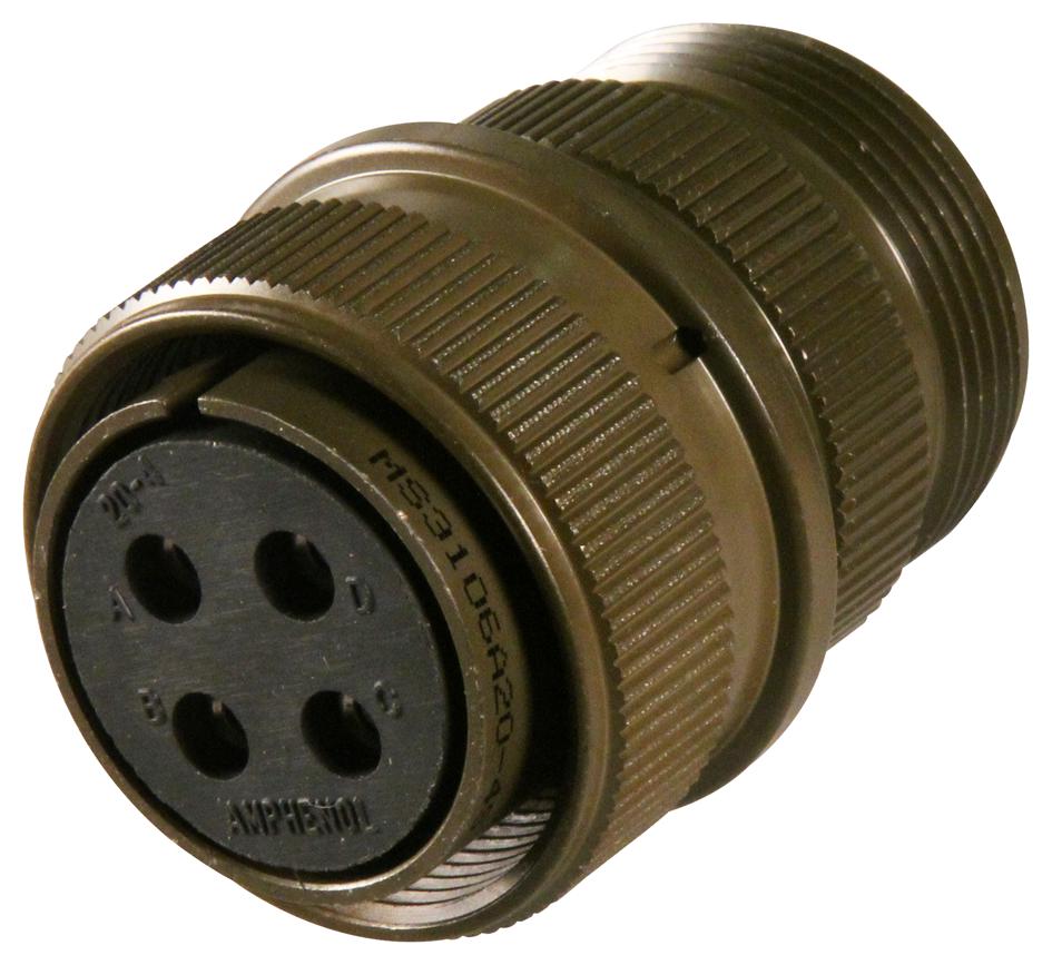 MS3106A20-4S CONNECTOR, CIRCULAR, 4WAY, SIZE 20 AMPHENOL INDUSTRIAL