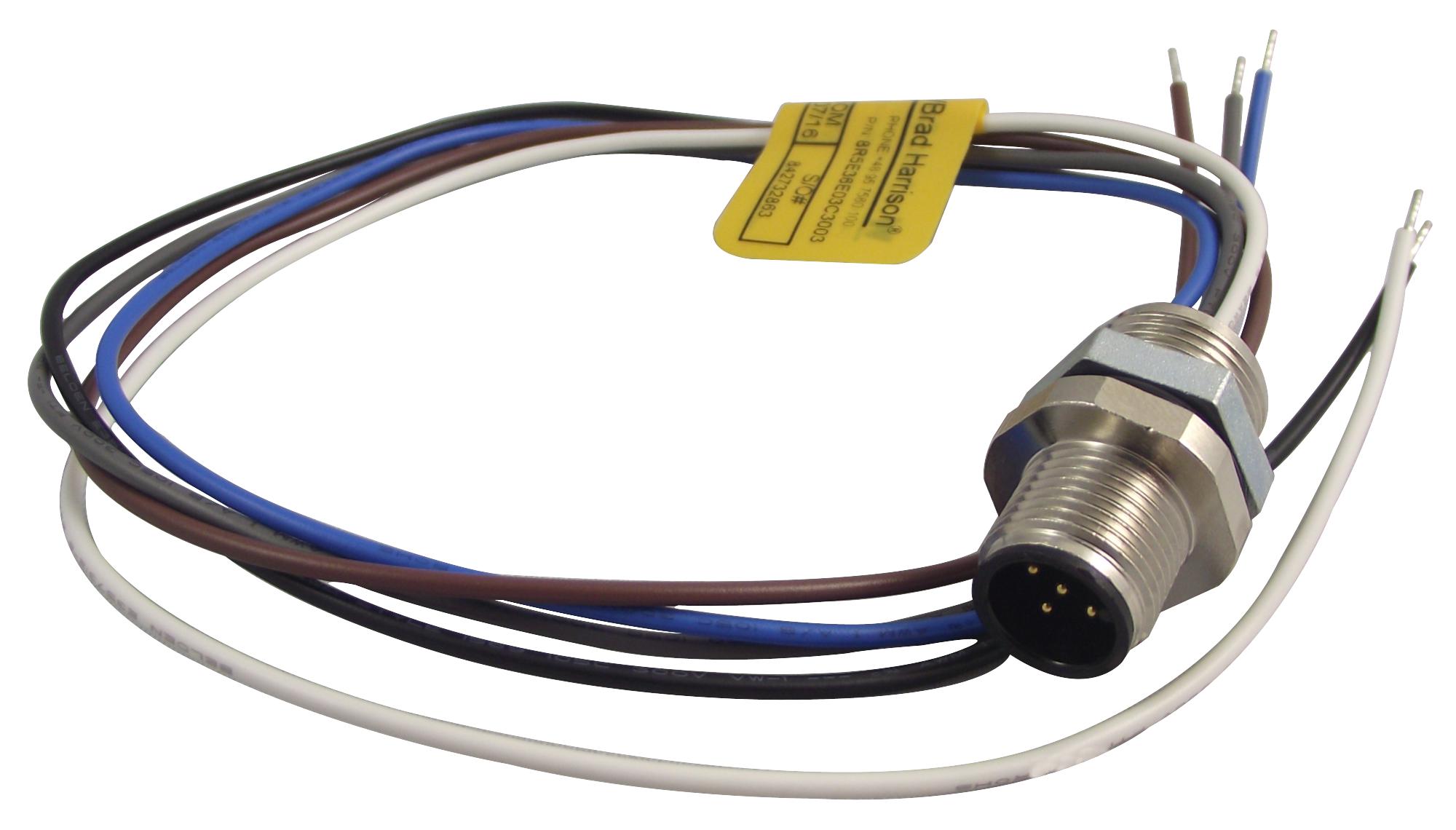 8R5E36E03C3003 PLUG, M12, 5WAY MOLEX