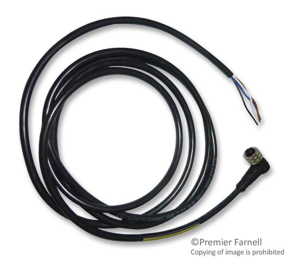 804001E03M020 LEAD, M12, 4WAY, 2M, R/A, PVC MOLEX