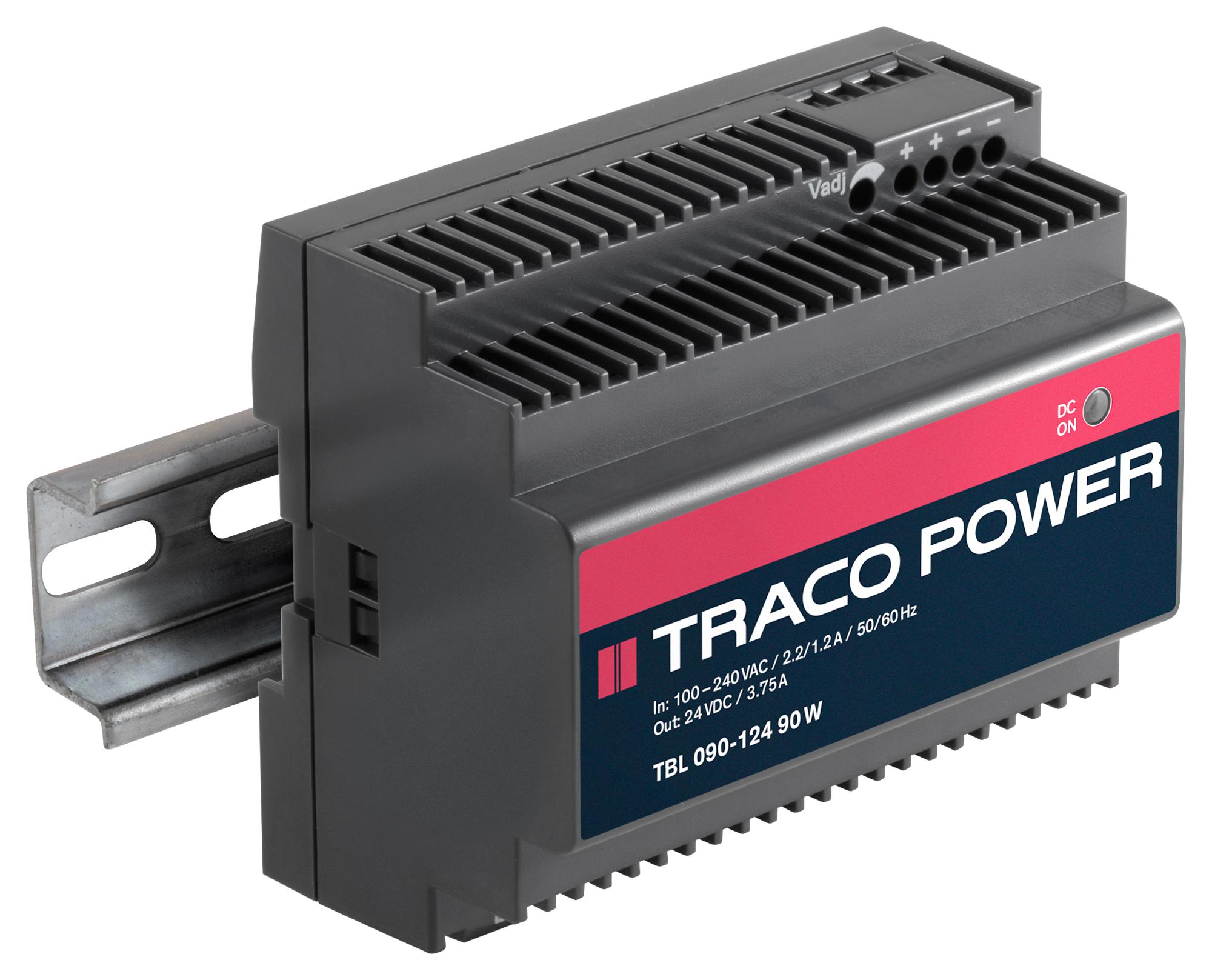 TBL 090-112 AC/DC, 12V/6A/90W, DIN TRACO POWER