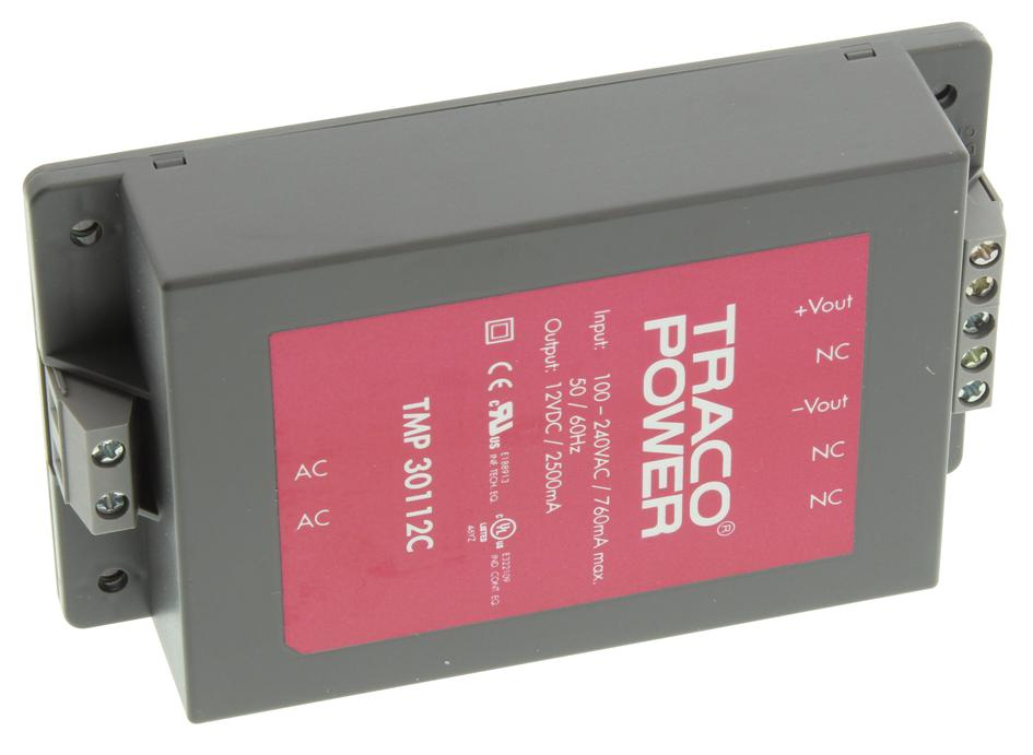 TMP 30112C CONVERTER, AC/DC, 12V, 2.5A/30W, MODULE TRACO POWER