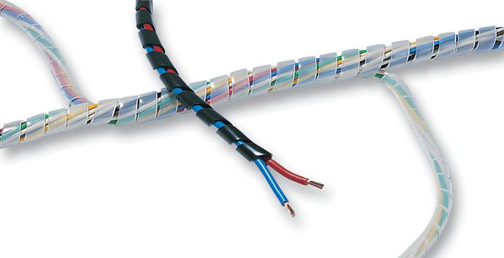 161-41301 SLEEVING, SPIRAL, PE, 16MM, BLK, 30M HELLERMANNTYTON