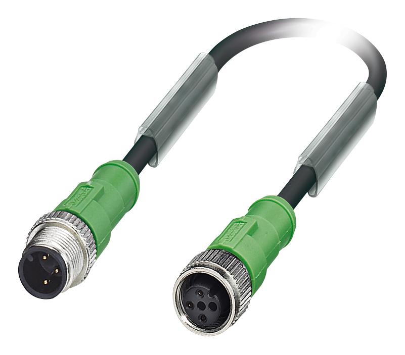 1681512 SENSOR CORD, 3P, M12 PLUG-M12 RCPT, 0.6M PHOENIX CONTACT