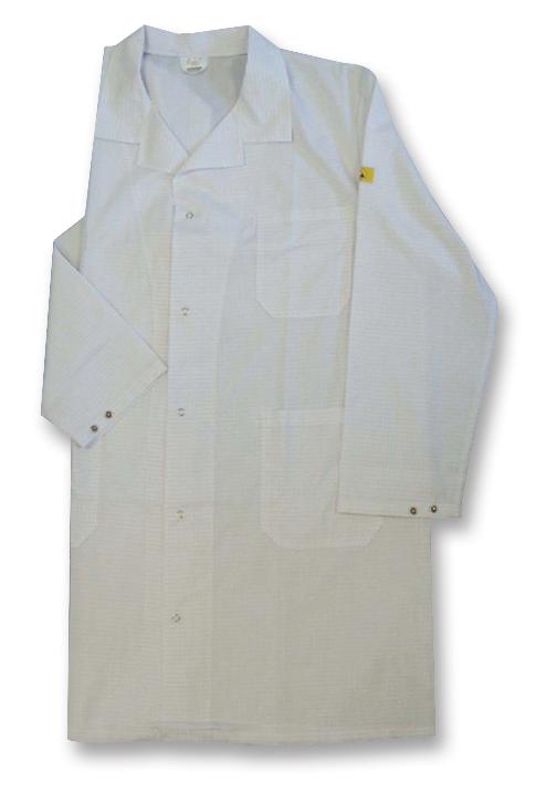 108-4003 WHITE ESD LAB COAT, LONG SLEEVE, XL MULTICOMP