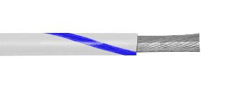 1551 WU005 HOOK-UP WIRE, 22AWG, WHT/BLU, 30M ALPHA WIRE