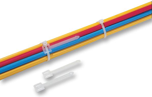 151-41219 WIRE MARKER, TIE-ON PLATE, 63X9MM, PK100 HELLERMANNTYTON
