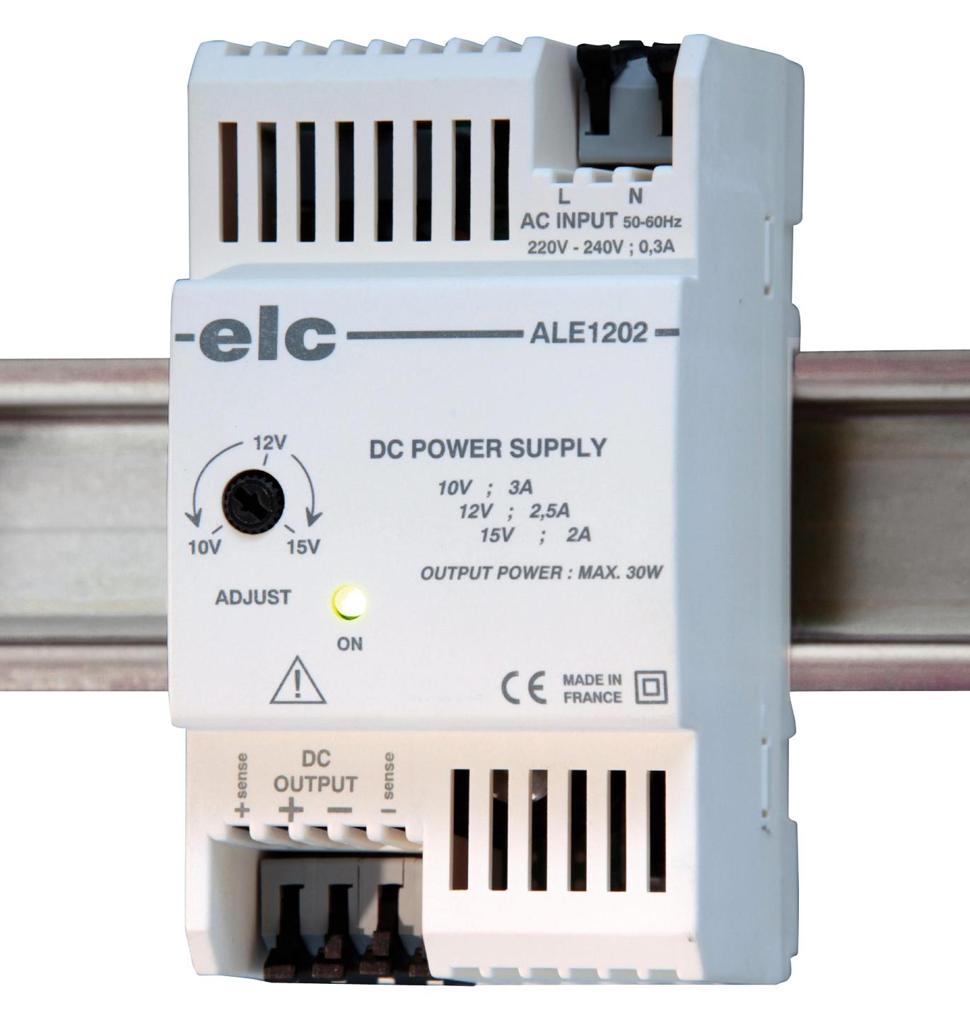 ALE1202 POWER SUPPLY, 1 OUTPUT, DIN RAIL, 30W ELC