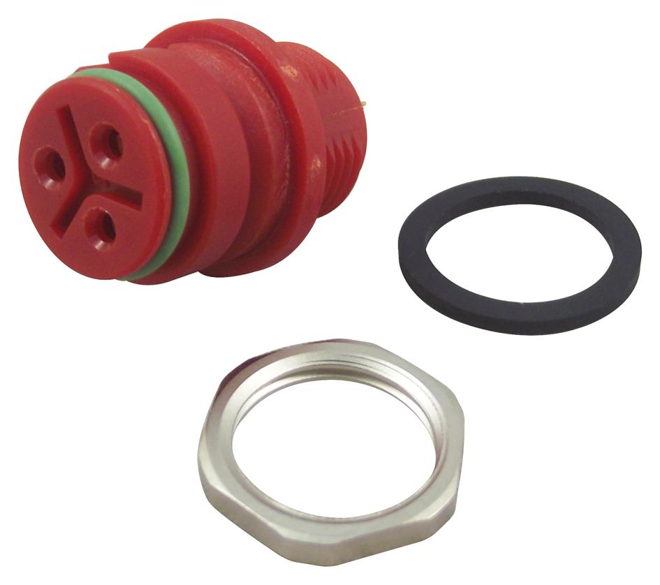 99-9128-50-08 SOCKET, PANEL, RED, 8WAY BINDER