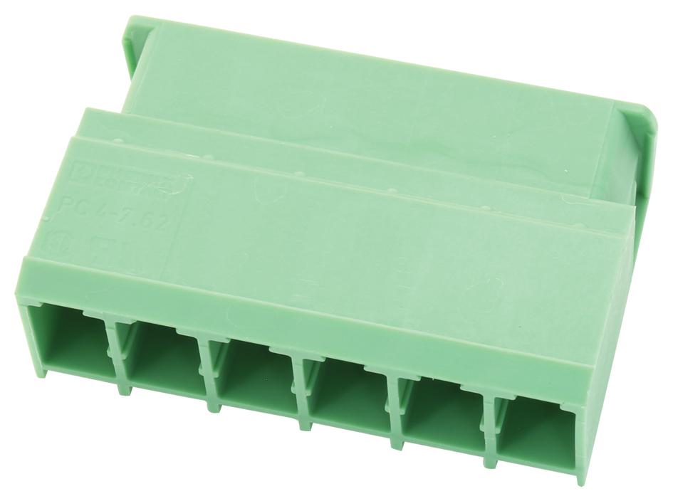 PC 4/6-G-7,62 HEADER, HORIZONTAL, 7.62MM, 6WAY PHOENIX CONTACT