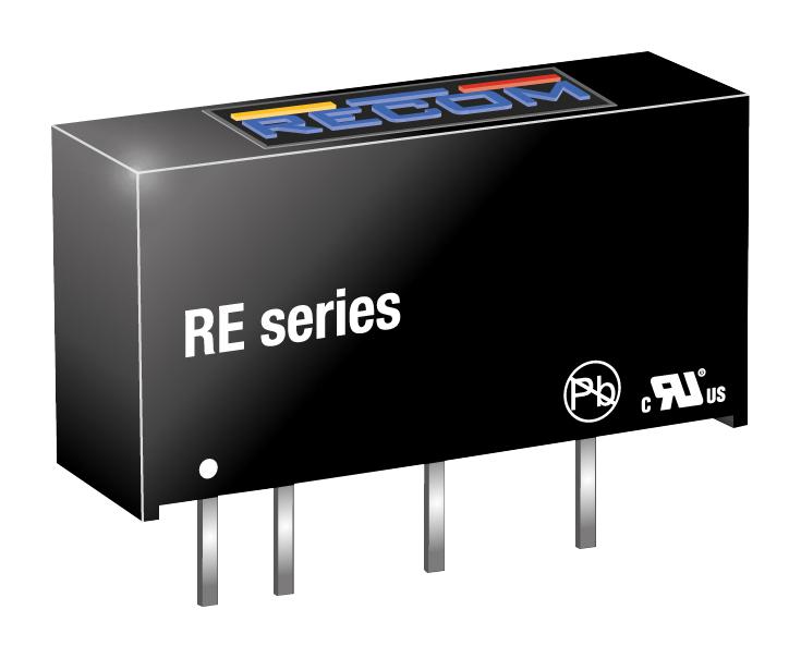 RE-1212S DC/DC, UNREG, 1W, 1KV, 12V, SIP7 RECOM POWER