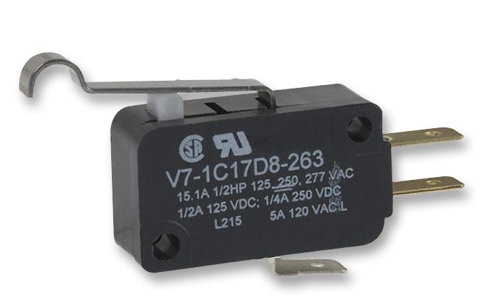 V7-1C17D8-263 MICROSWITCH, SIM ROLLER, SPDT, 277V, 15A HONEYWELL