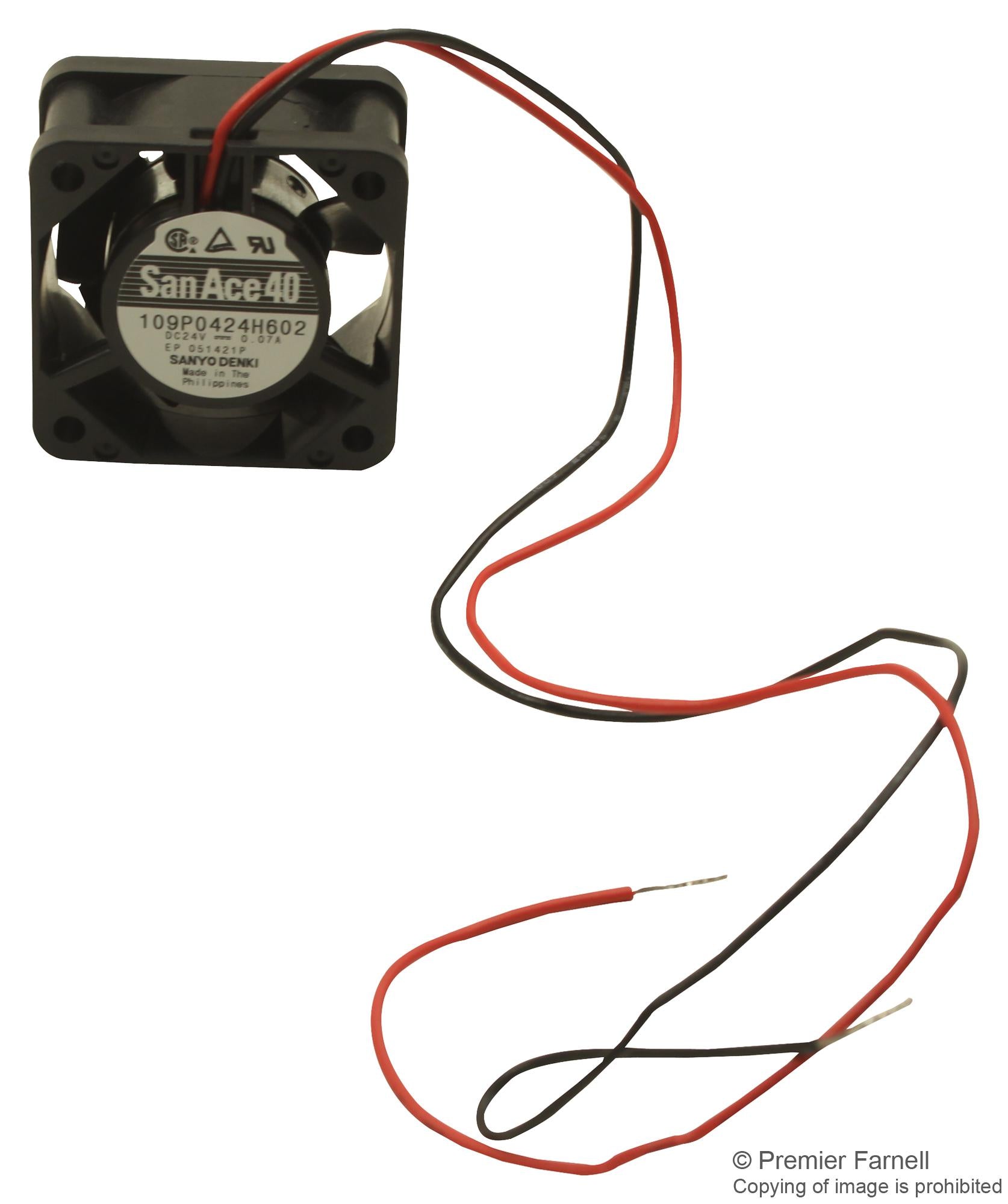 109P0424H602 FAN,AXIAL,24VDC,40X40MM SANYO DENKI