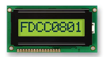 FC0801A01-FHYYBW-51*K DISPLAY, ALPHANUMERIC, 8X1, YELLOW GRN FORDATA
