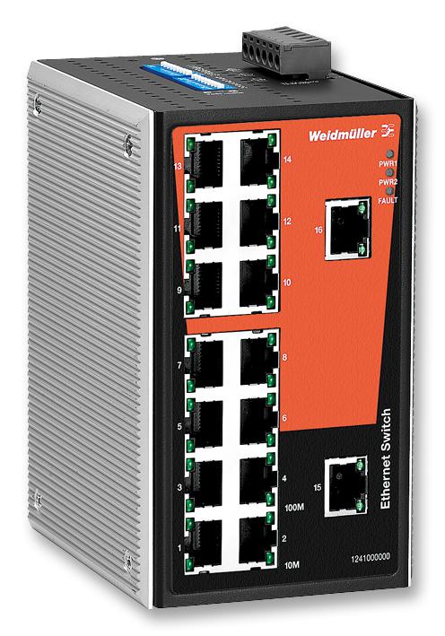 1241000000 ETHERNET SWITCH 16XRJ45 COPPER PORTS WEIDMULLER