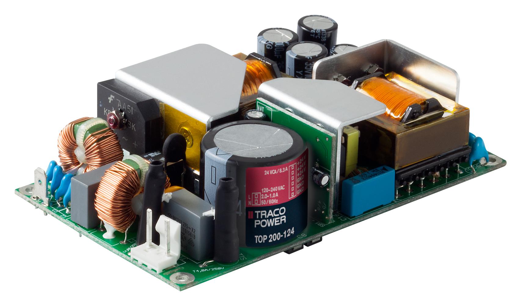 TOP 200-112 PSU, AC/DC, 16A, 200W, OPEN TRACO POWER