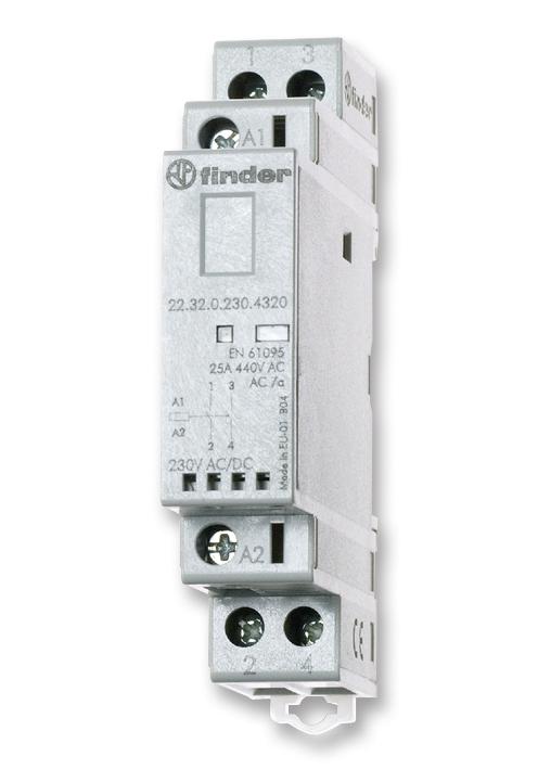 22.32.0.012.4320 RELAY, DPST-NO, 250VAC, 25A FINDER