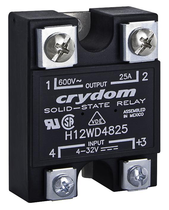 H12D4825 SOLID STATE RELAY, SPST, 25A, 4-32VDC SENSATA/CRYDOM